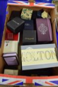 BOX OF MAINLY OLD WRIST WATCHES BOXES FOR CITIZEN, ROTARY ETC