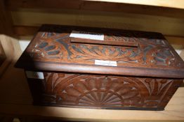 WOODEN BOX WITH CARVED RELIEF DECORATION INTENDED FOR LETTERS