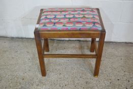 SMALL UPHOLSTERED PIANO STOOL, APPROX 48 X 34CM