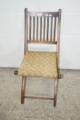 SMALL EARLY 20TH CENTURY FOLDING CHAIR, HEIGHT APPROX 96CM