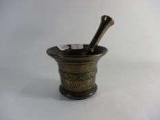 BRONZE MORTAR AND PESTLE