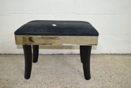 MIRRORED EFFECT UPHOLSTERED DRESSING TABLE STOOL, APPROX 61 X 39CM