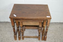 NEST OF THREE TABLES, LARGEST APPROX 51 X 34CM