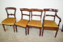 SET OF 14 SIMILAR 19TH CENTURY UPHOLSTERED DINING CHAIRS