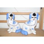 PAIR OF REPRODUCTION STAFFORDSHIRE SPANIELS