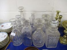 CUT GLASS DECANTERS AND STOPPERS