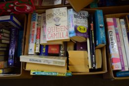 BOX OF MIXED BOOKS TO INCLUDE DIGITAL FORTRESS, THE CAPUCCINO YEARS, HOUSEHOLD HINTS AND HANDY