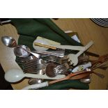 QUANTITY OF FLATWARES, SOME MAPPIN & WEBB, TOGETHER WITH A SET OF BONE HANDLED FISH KNIVES AND