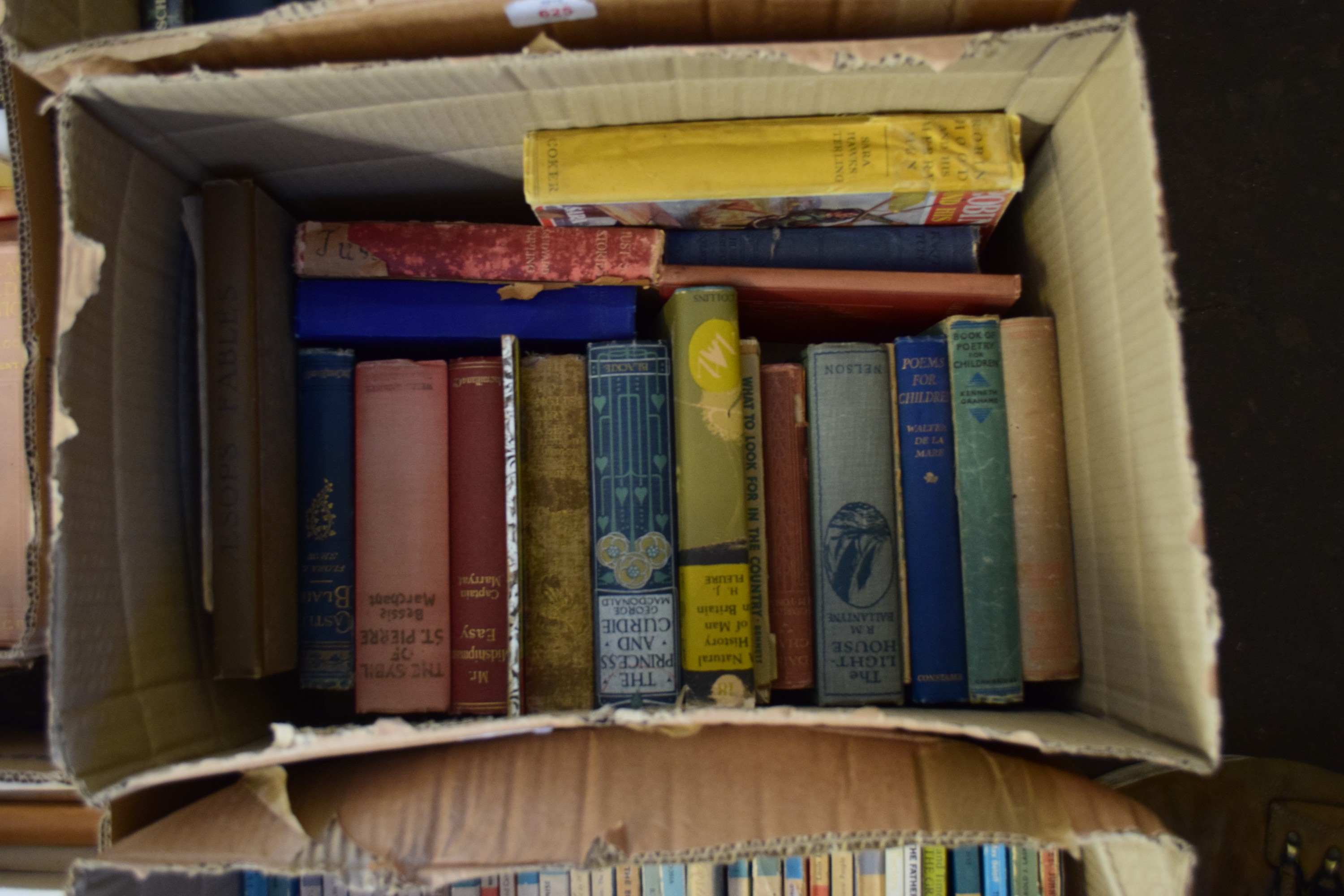 BOX OF MIXED BOOKS TO INCLUDE THE LIGHTHOUSE, THE PRINCESS AND CURDIE, BOOK OF POETRY FOR CHILDREN