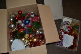 TWO BOXES OF CHRISTMAS TREE DECORATIONS
