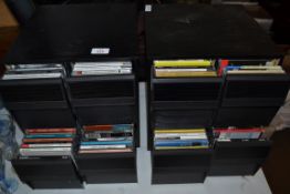 TWO MATCHING BLACK CD STORAGE UNITS WITH CONTENTS TO INCLUDE MILES DAVIS, BILL EVANS, JIMMY HEATH