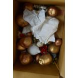 BOX OF CHRISTMAS DECORATIONS