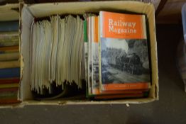 BOX OF VINTAGE RAILWAY INTEREST MAGAZINES, MAINLY BY TRAINS ILLUSTRATED ETC