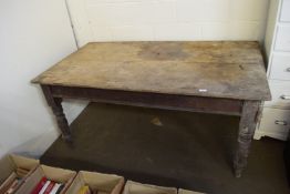 20TH CENTURY PINE KITCHEN TABLE (A/F), 168 CM WIDE