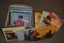 BOX OF VINTAGE LPS, MAINLY COUNTRY & WESTERN TO INCLUDE BILLY JO SPEARS, DUBLINERS, TAMMY WYNETTE