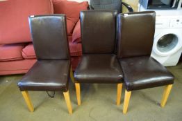 THREE MODERN LEATHERETTE CHAIRS, 96CM HIGH