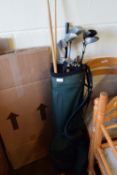 BAG CONTAINING GOLF CLUBS, BRONTE CHIPMASTER MKI, DONNE PRO-ONE ETC