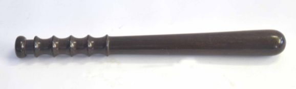 20th century wooden Police truncheon/night-stick made by Hyatt & Co, Birmingham, stamp to pommel