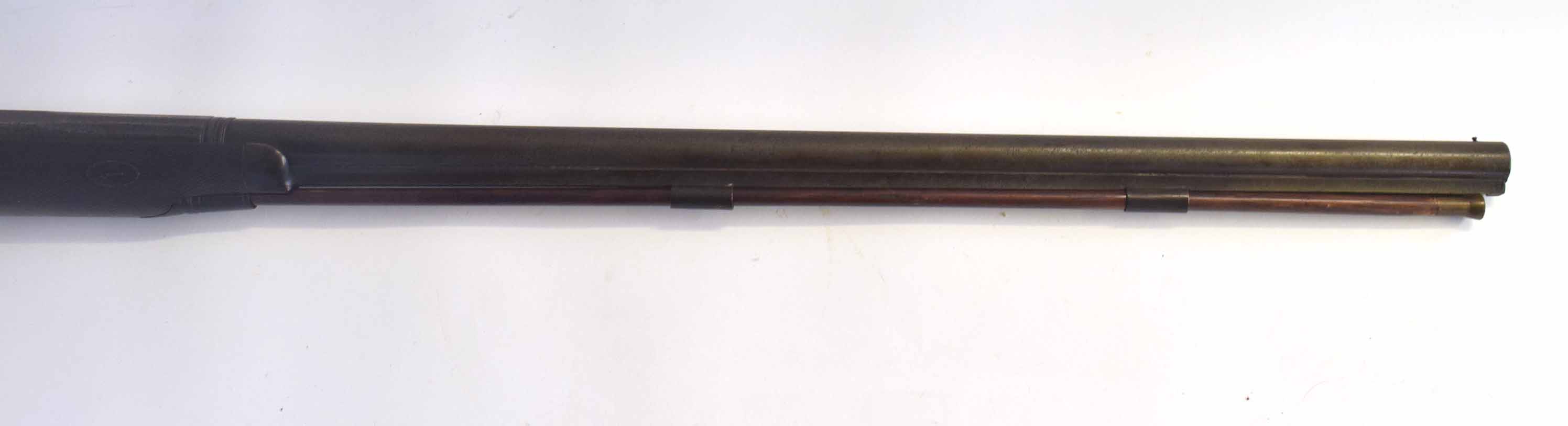 19th century percussion muzzle loading fowling/sporting gun, no proof markings/manufacturer markings - Image 3 of 5