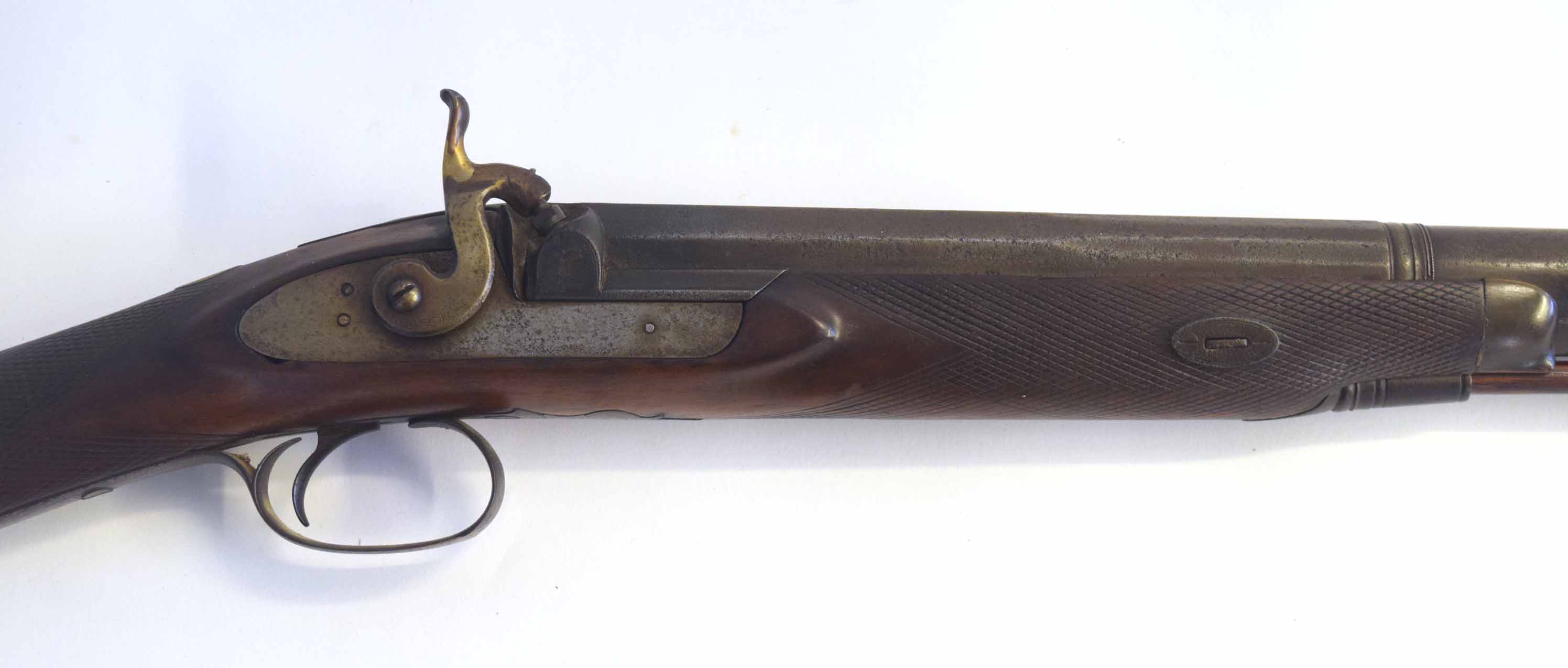 19th century percussion muzzle loading fowling/sporting gun, no proof markings/manufacturer markings - Image 2 of 5