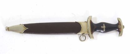 Standard 1933 pattern Sturmabteilung (SA) single hanger dagger and scabbard, 22cm long double