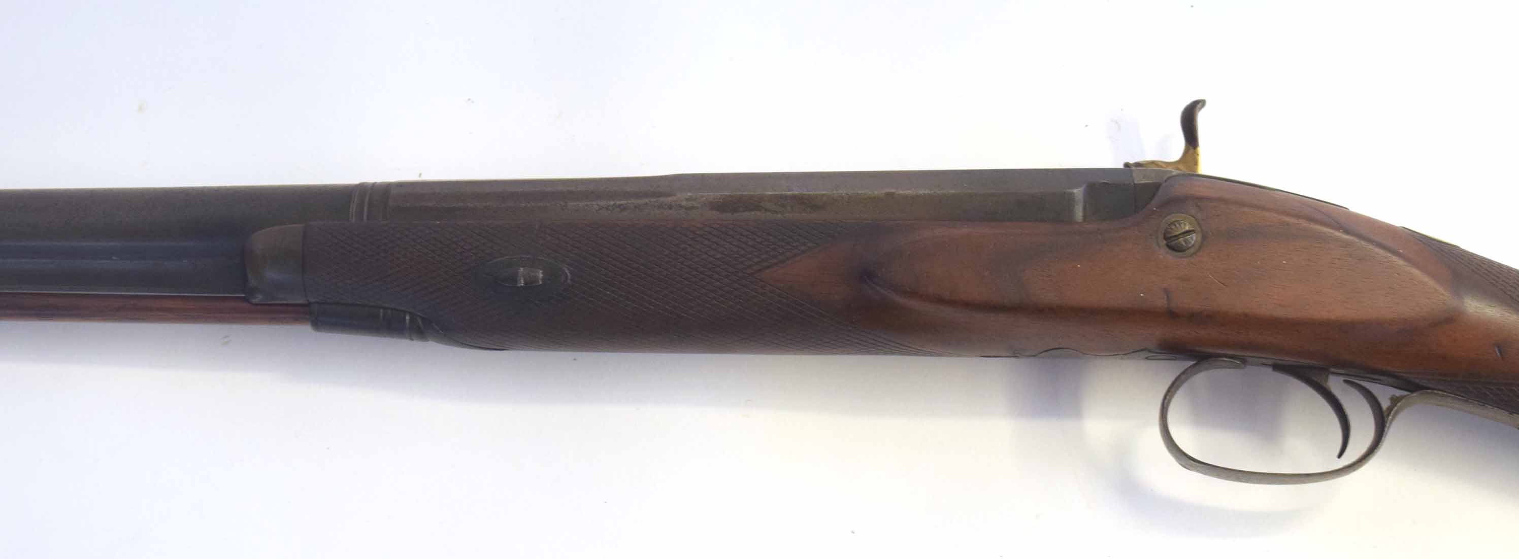 19th century percussion muzzle loading fowling/sporting gun, no proof markings/manufacturer markings - Image 5 of 5