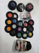 816: Box of assorted vinyl records, 45rpm singles, 1950s to early 70s, approx 177 including THE