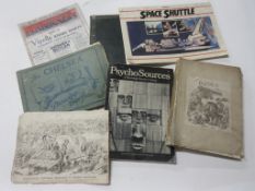 819b: Box including THE ILLUSTRATED LONDON NEWS 1918 + PUNCH SCRAPBOOK + PSYCHO SOURCES + space