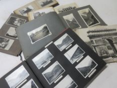 822a: One box of ephemera/photo albums including Paris (Grindelwald + Spiggen Valley) circa