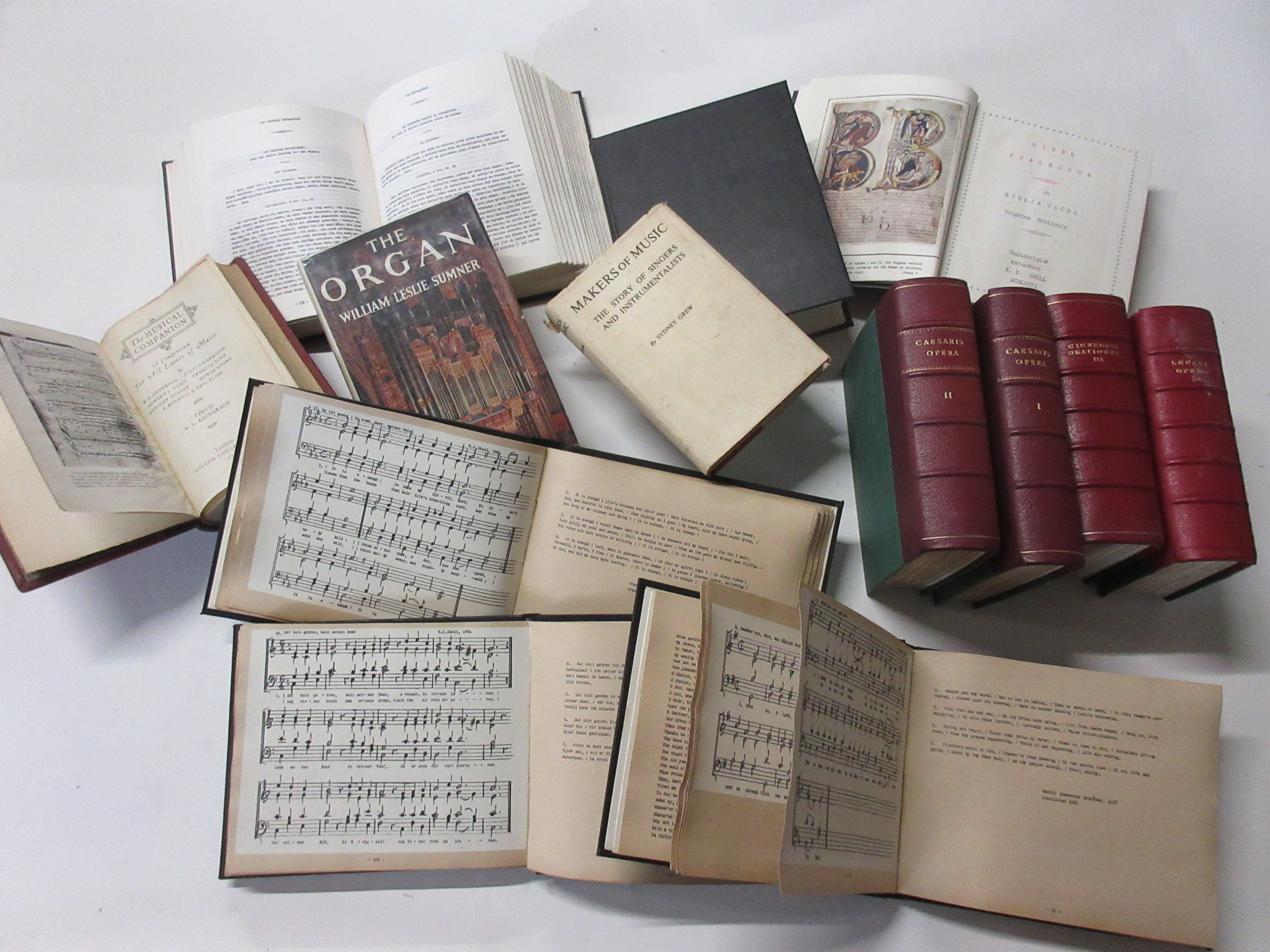 18: Box of music interest including CAESARIS OPERA 2 vols + K D SCHOLL: SELECTED CHORALES FROM THE