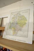 CARDBOARD MAP OF WARWICKSHIRE ADVERTISING BUCKLER & WEBB