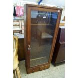 GLAZED GUN CABINET WITH TWO DRAWERS BENEATH, WIDTH APPROX 61CM