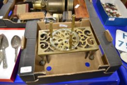 TRAY CONTAINING BRASS TRIVETS