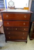 REPRODUCTION DARK WOOD CHEST OF DRAWERS, WIDTH APPROX 82CM