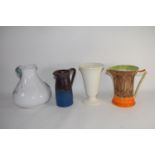 CERAMIC JUGS INCLUDING ONE BY MYOTT & SON, ONE BY DENBY WITH BLUE GLAZED DESIGN