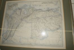 MAP OF GRENADA AND VENEZUELA IN WOODEN FRAME