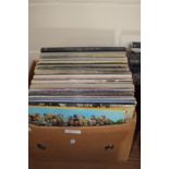 BOX CONTAINING LPS, MAINLY POP MUSIC INCLUDING BEATLES LONELY HEARTS CLUB BAND