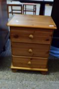 SMALL PINE BEDSIDE CHEST, WIDTH APPROX 44CM