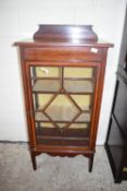 SMALL EDWARDIAN DISPLAY CABINET, ASTRAGAL GLAZED, WITH STRUNG DECORATION THROUGHOUT, WIDTH APPROX