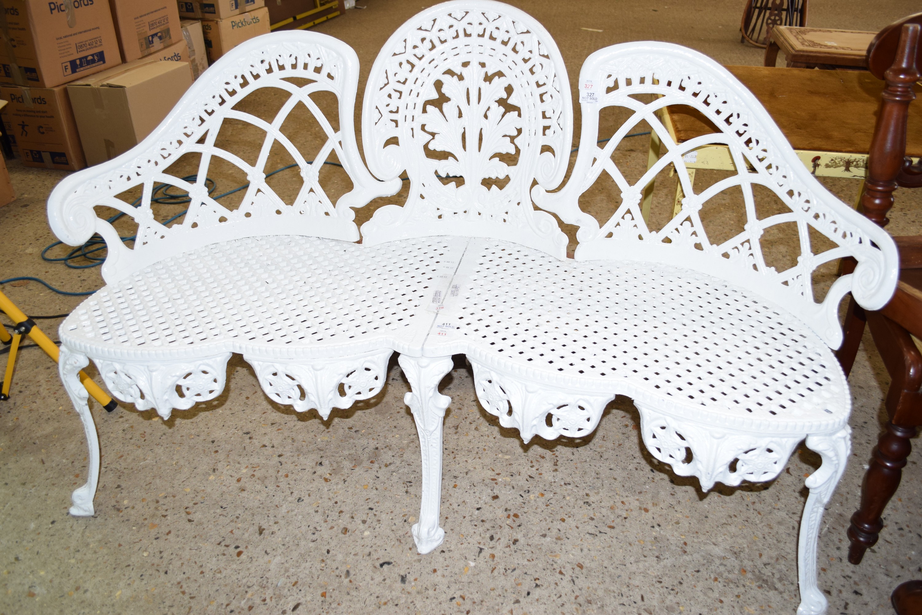 CAST METAL PAINTED GARDEN BENCH