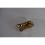 SMALL BOX CONTAINING WOODEN TYPE CORKSCREW WITH REGN NO AND FURTHER SMALL WOODEN CARVED IMPLEMENT