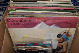 BOX CONTAINING MAINLY LPS INC ROLLING STONES, TINA TURNER ETC