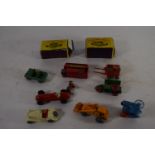 BOX CONTAINING SMALL DINKY TYPE TOYS