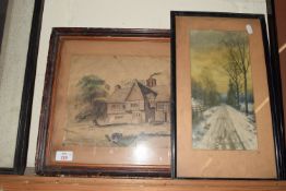 PAIR OF PRINTS IN WOODEN FRAMES, OF COUNTRY SCENES