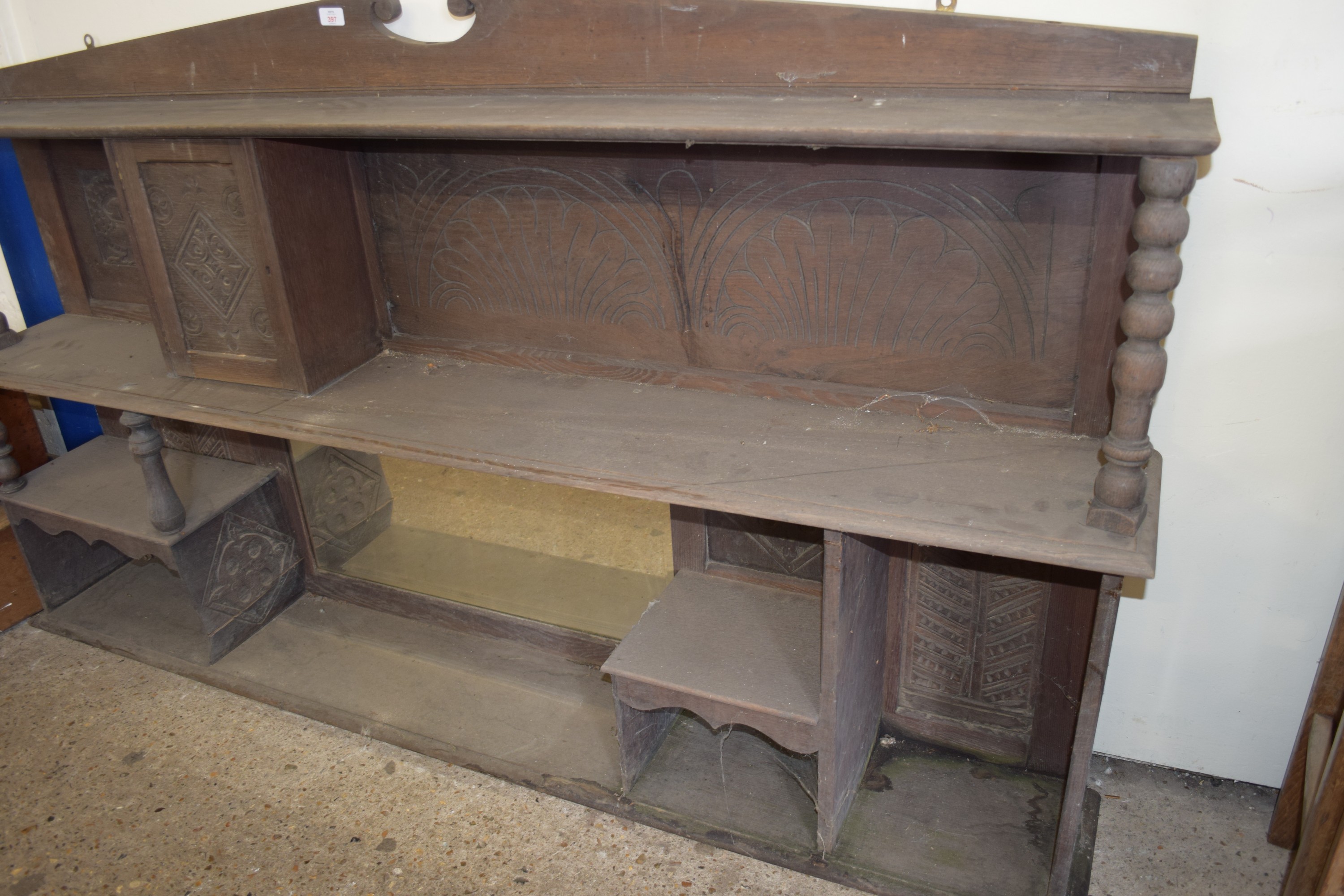 VINTAGE DRESSER TOP OR WALL SHELF, WIDTH APPROX 180CM - Image 2 of 2