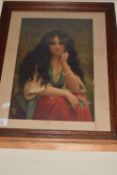 PRINT IN WOODEN FRAME "GIPSY MAID"