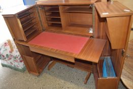 1960S TEAK EFFECT FOLDING DESK OR HOME OFFICE, FOLDED WIDTH APPROX 84CM