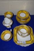 SHELLEY TEA SET PATTERN NO 11559 COMPRISING CUPS, SAUCERS, MILK JUG, SANDWICH PLATE, SIDE PLATES