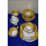 SHELLEY TEA SET PATTERN NO 11559 COMPRISING CUPS, SAUCERS, MILK JUG, SANDWICH PLATE, SIDE PLATES