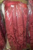 SET OF CURTAINS AND PELMET, LENGTH DROP 225CM APPROX